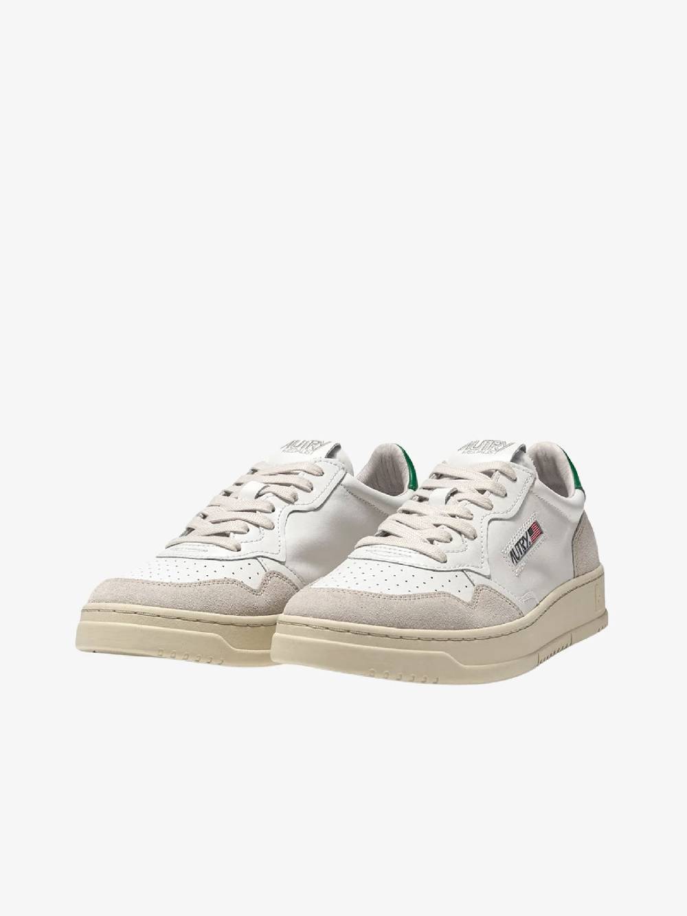 AUTRY Sneakers Medalist Low Uomo In Pelle Bianco/verde
