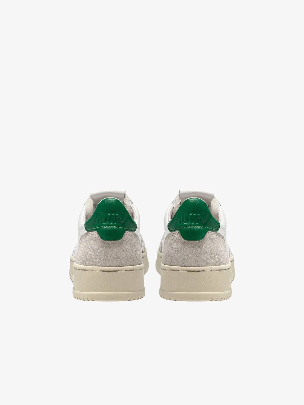 AUTRY Sneakers Medalist Low Uomo In Pelle Bianco/verde