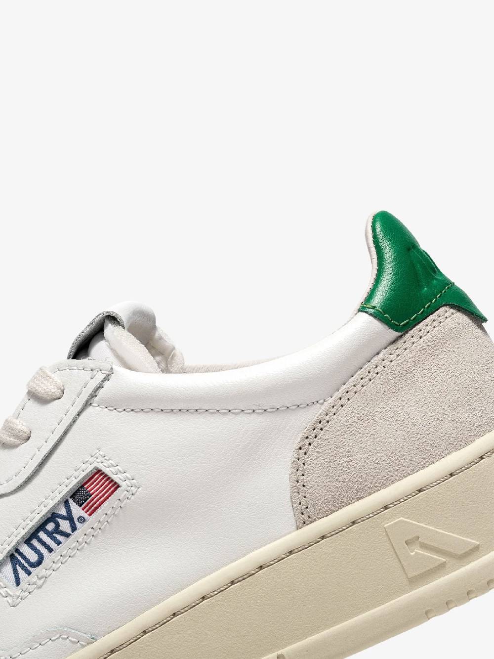 AUTRY Sneakers Medalist Low Uomo In Pelle Bianco/verde