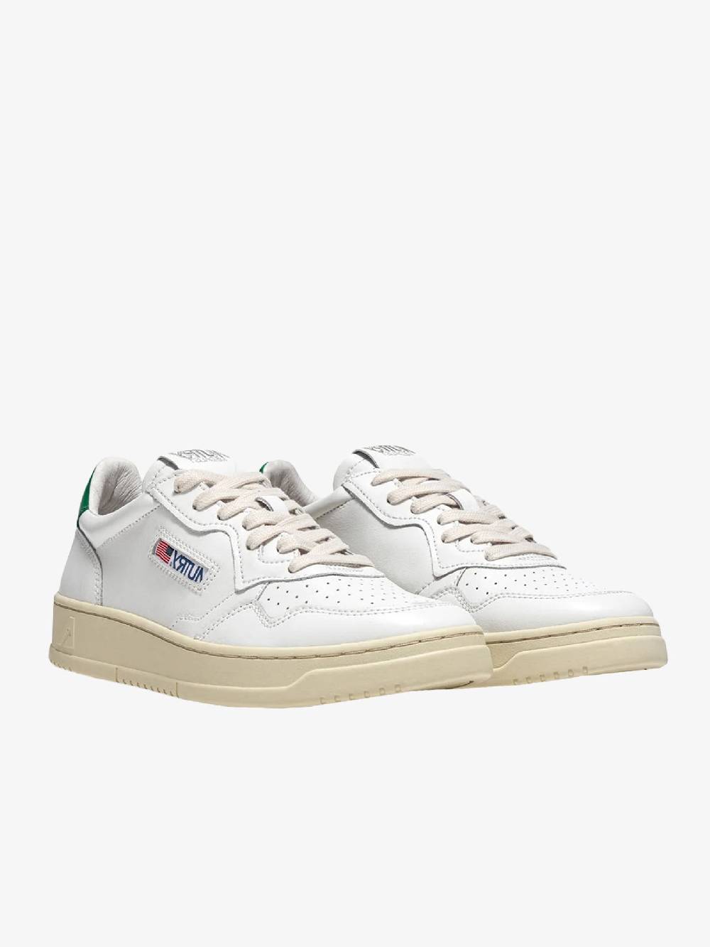 AUTRY Sneakers Medalist Low Uomo In Pelle Bianco/verde