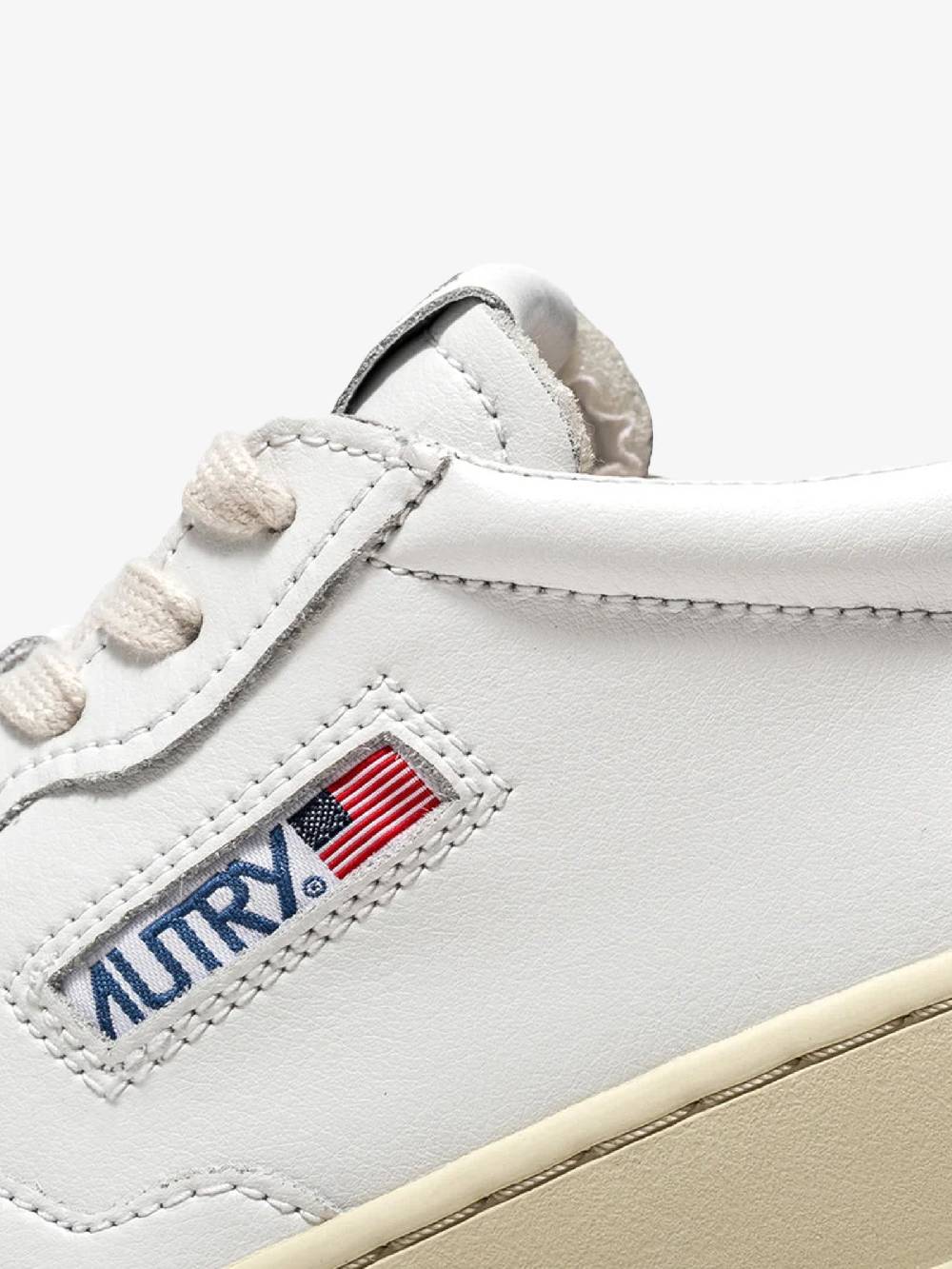 AUTRY Sneakers Medalist Low Uomo In Pelle Bianco/verde