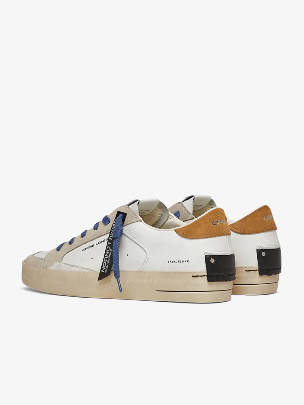 CRIME LONDON Sneakers Sk8 Deluxe 17103PP6 Uomo Pelle Bianco