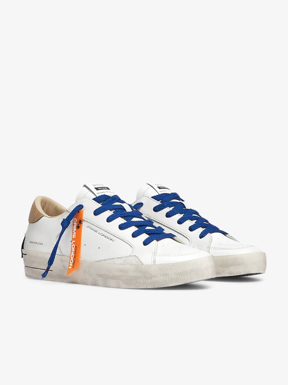 CRIME LONDON Sneakers Sk8 Deluxe 18106AA6 Uomo Pelle Bianco