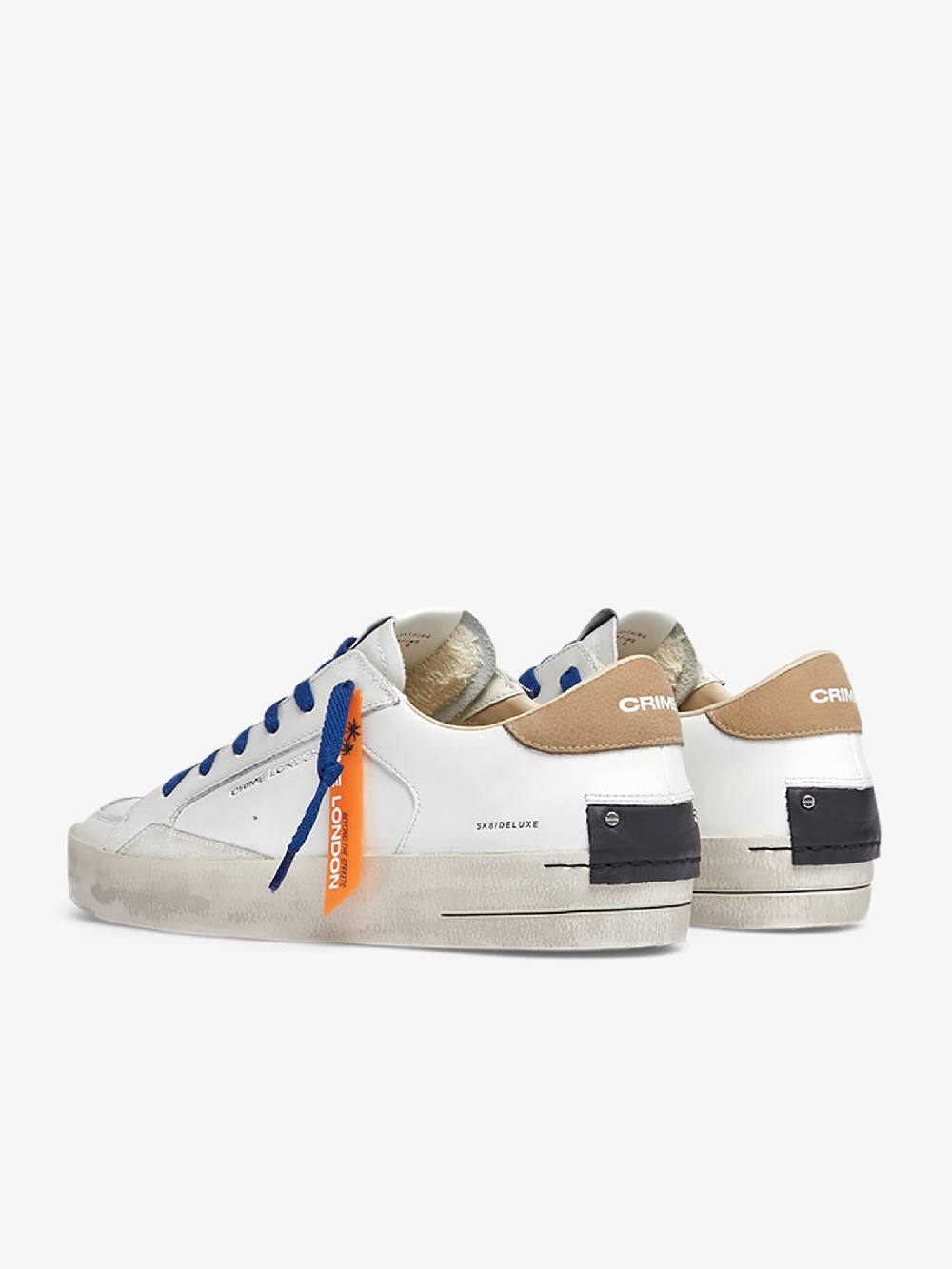 CRIME LONDON Sneakers Sk8 Deluxe 18106AA6 Uomo Pelle Bianco