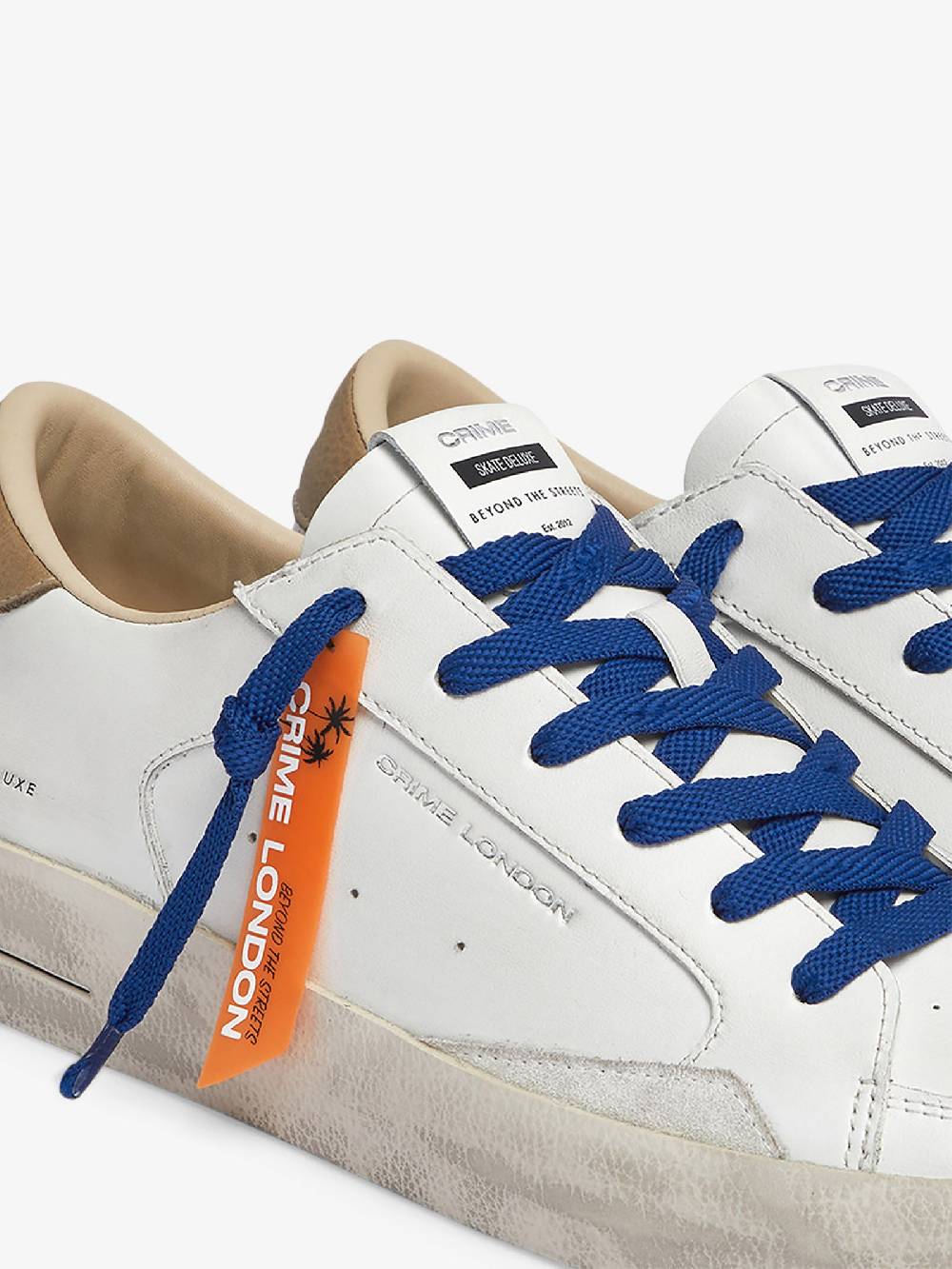 CRIME LONDON Sneakers Sk8 Deluxe 18106AA6 Uomo Pelle Bianco