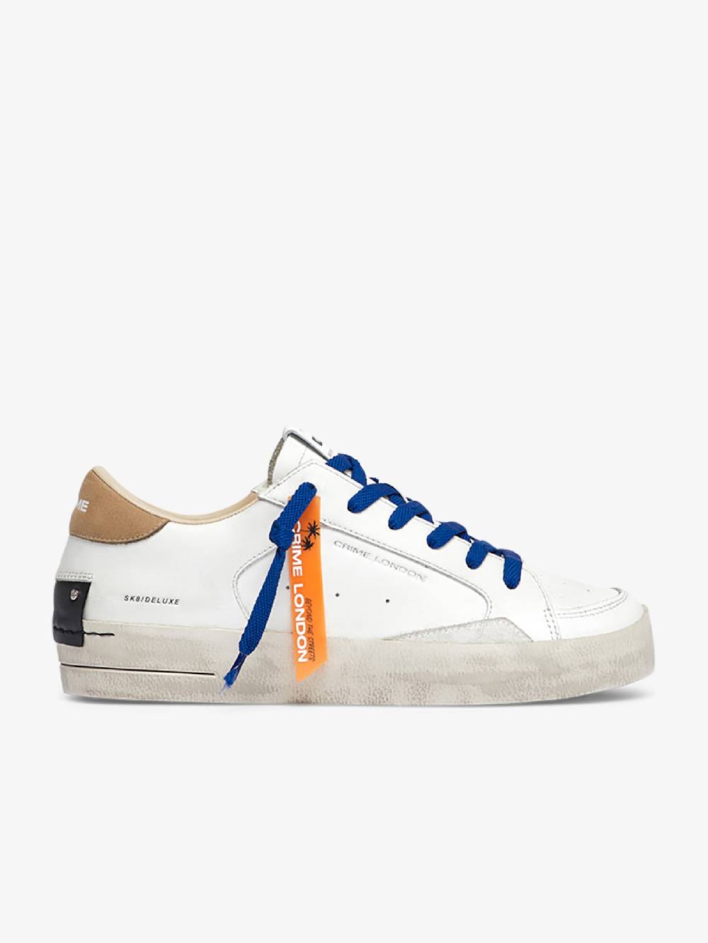 CRIME LONDON Sneakers Sk8 Deluxe 18106AA6 uomo pelle bianco