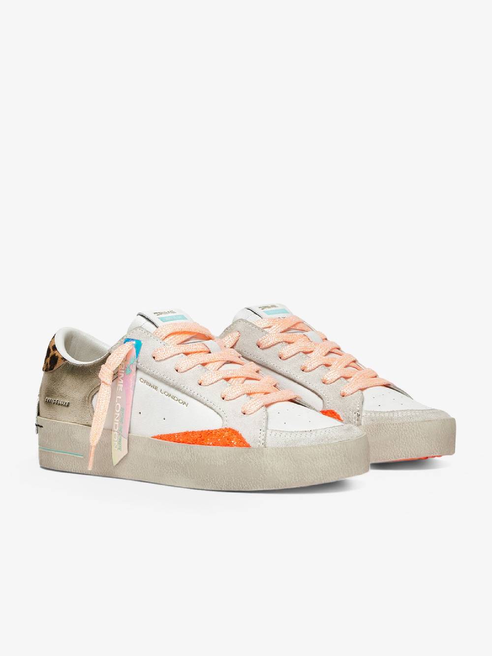 CRIME LONDON Sneakers SK8 Deluxe 27101PP6 Donna Pelle Bianco