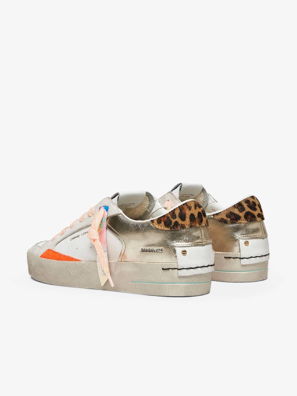 CRIME LONDON Sneakers SK8 Deluxe 27101PP6 Donna Pelle Bianco