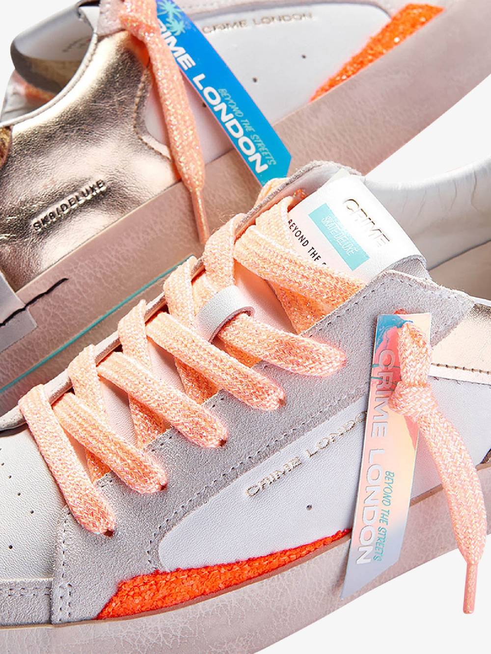 CRIME LONDON Sneakers SK8 Deluxe 27101PP6 Donna Pelle Bianco