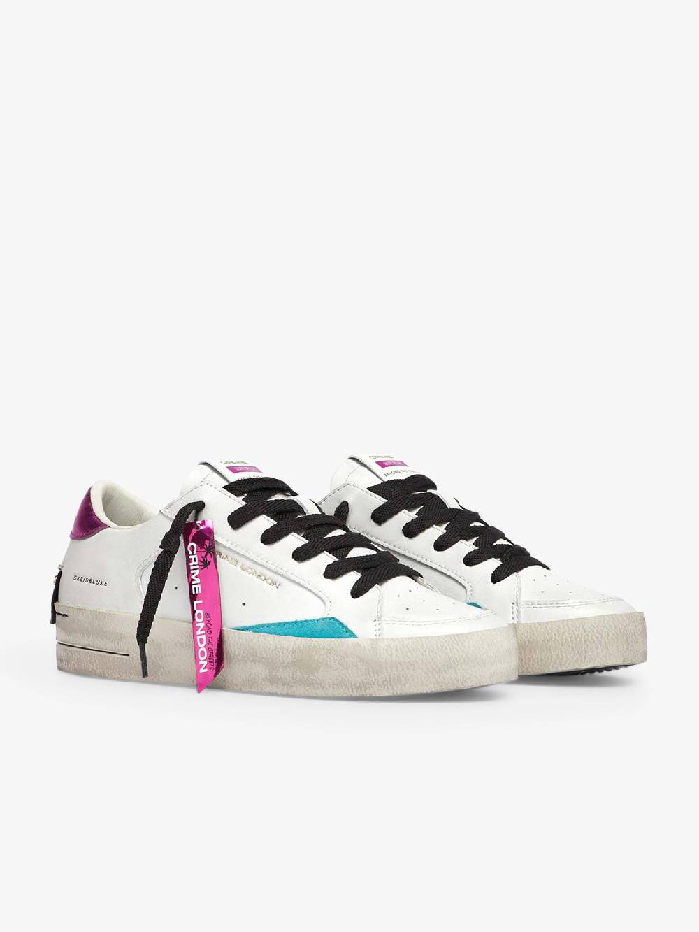 CRIME LONDON Sneakers SK8 Deluxe 28106AA6 Donna Pelle Bianco
