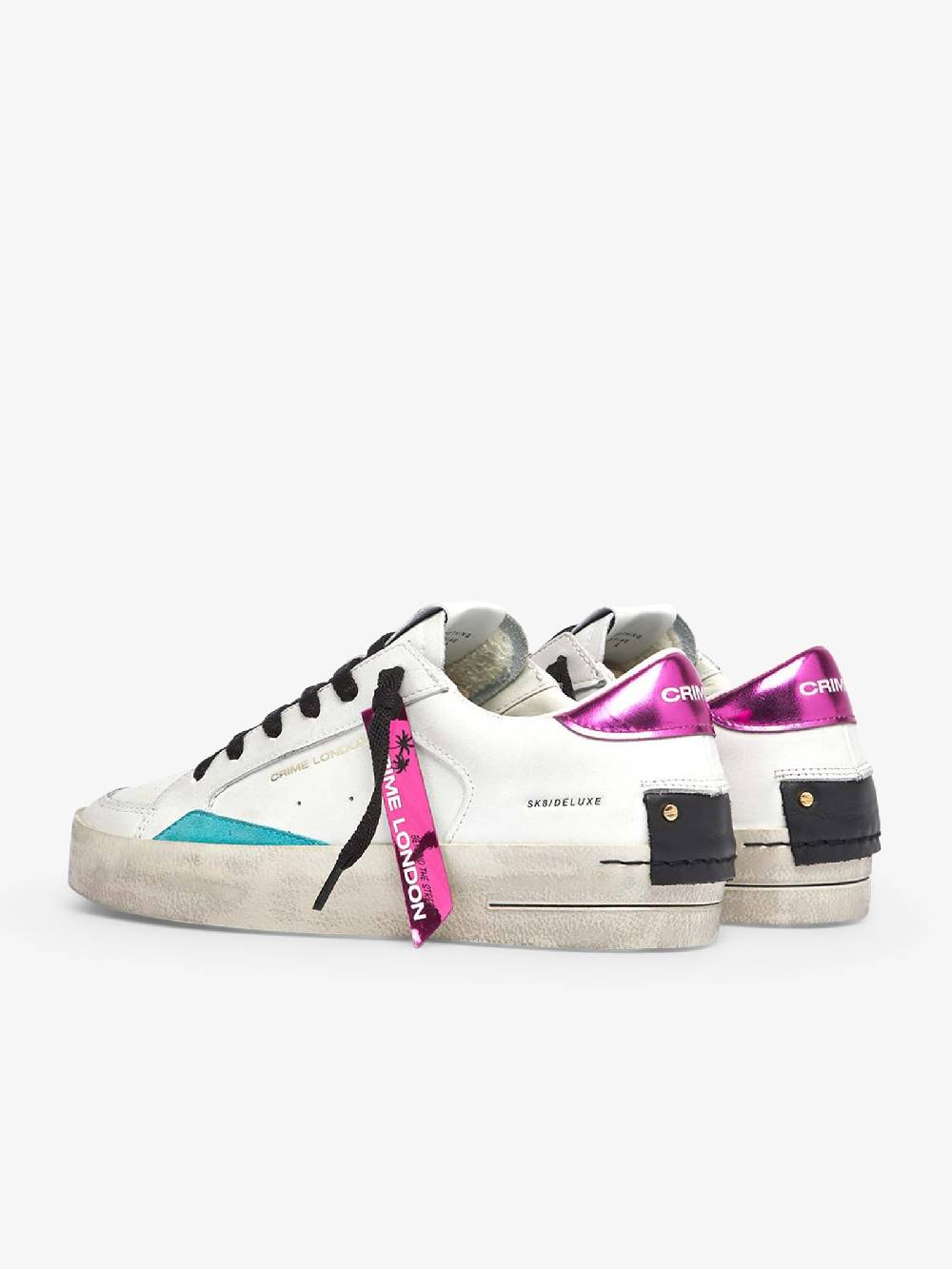 CRIME LONDON Sneakers SK8 Deluxe 28106AA6 Donna Pelle Bianco