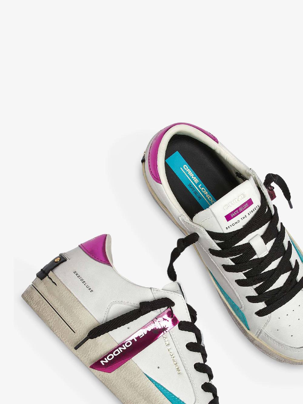 CRIME LONDON Sneakers SK8 Deluxe 28106AA6 Donna Pelle Bianco