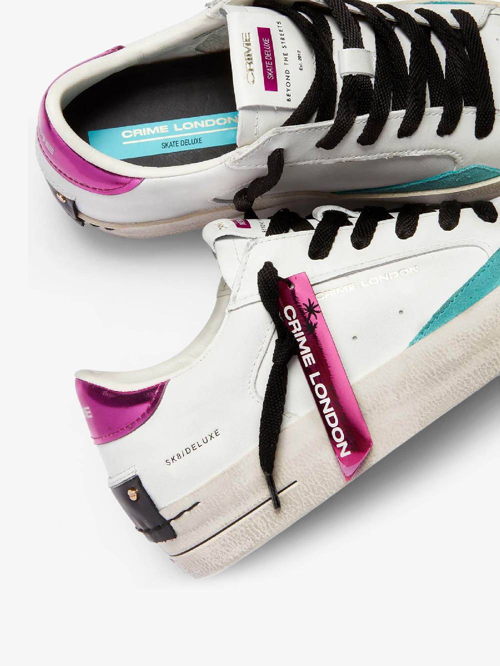 CRIME LONDON Sneakers SK8 Deluxe 28106AA6 Donna Pelle Bianco