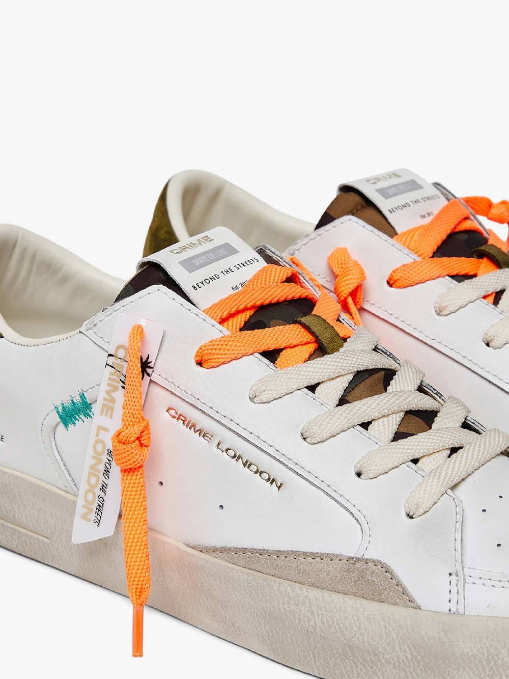 CRIME LONDON Sneakers Sk8Deluxe 17104PP6 Uomo In Pelle Bianco