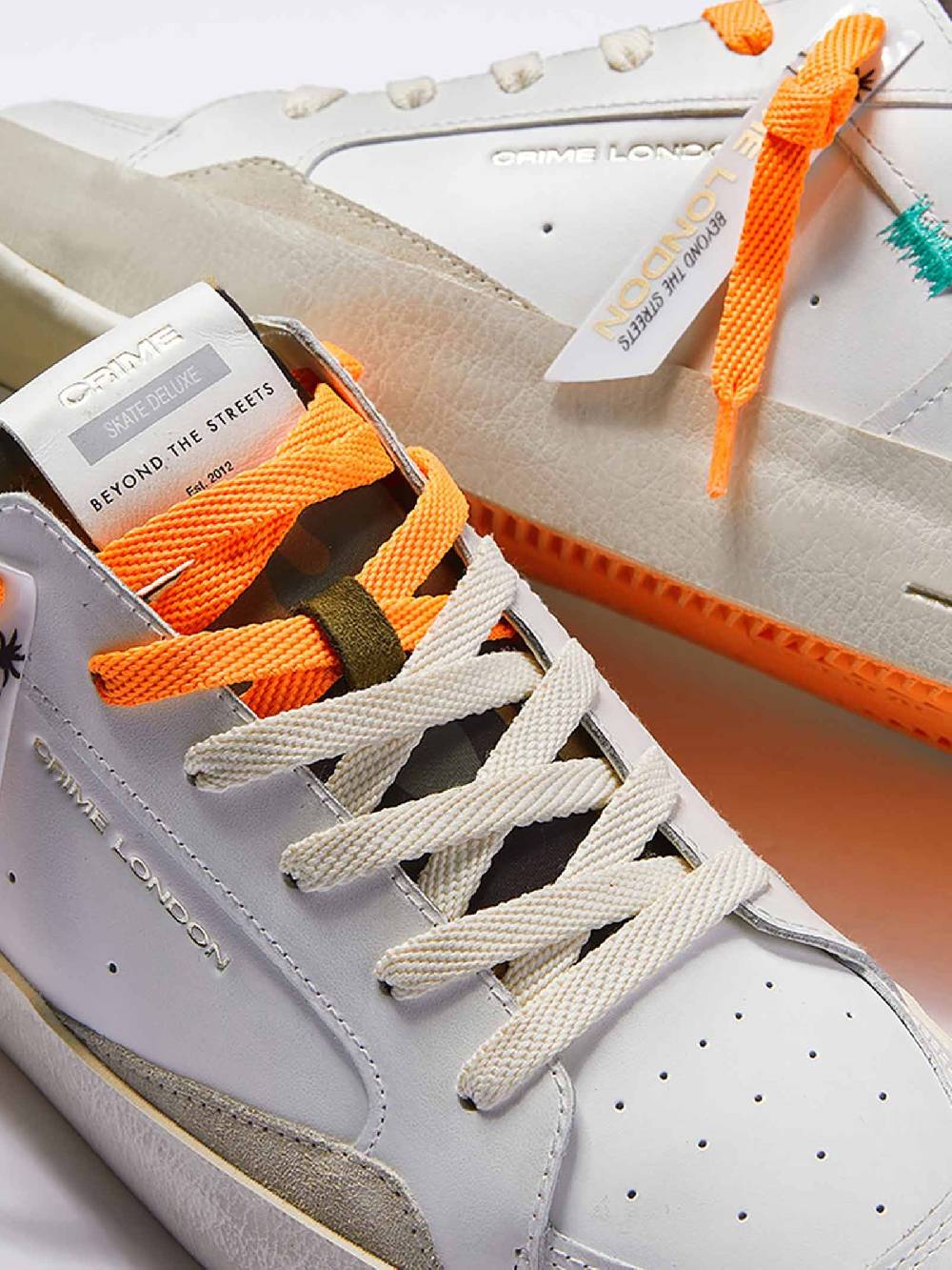 CRIME LONDON Sneakers Sk8Deluxe 17104PP6 Uomo In Pelle Bianco