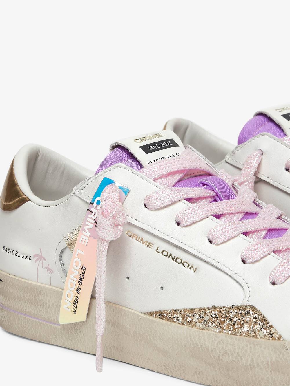 CRIME LONDON Sneakers Sk8Deluxe 27102PP6 Donna In Pelle Bianco