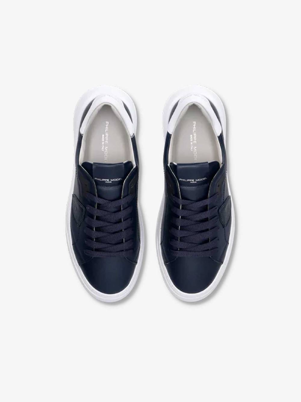 PHILIPPE MODEL Sneakers Temple Low BTLU Uomo Pelle Blu