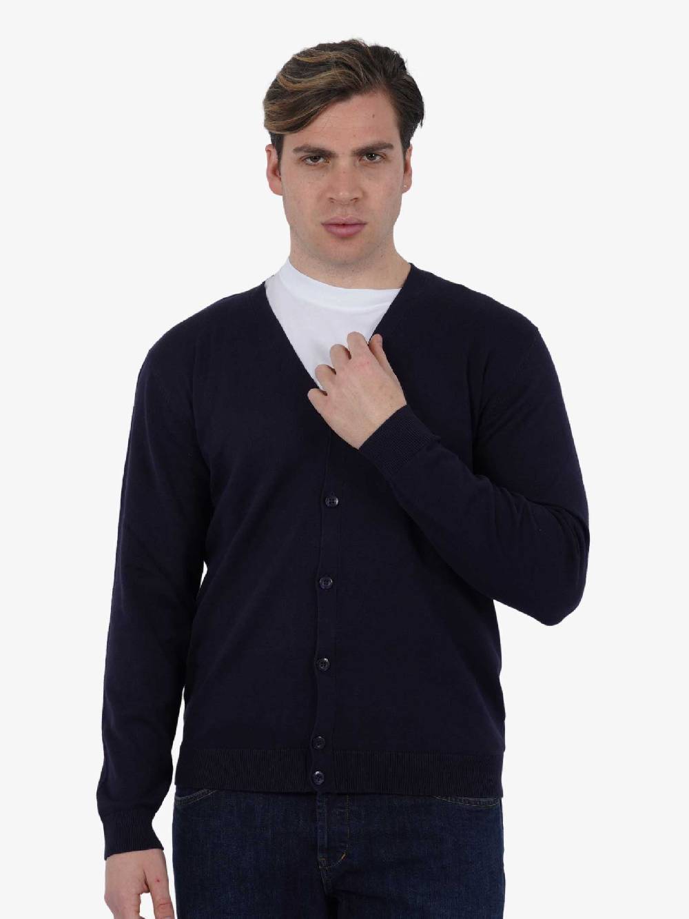 SSEINSE Cardigan ME2659SS Uomo Cotone Blu