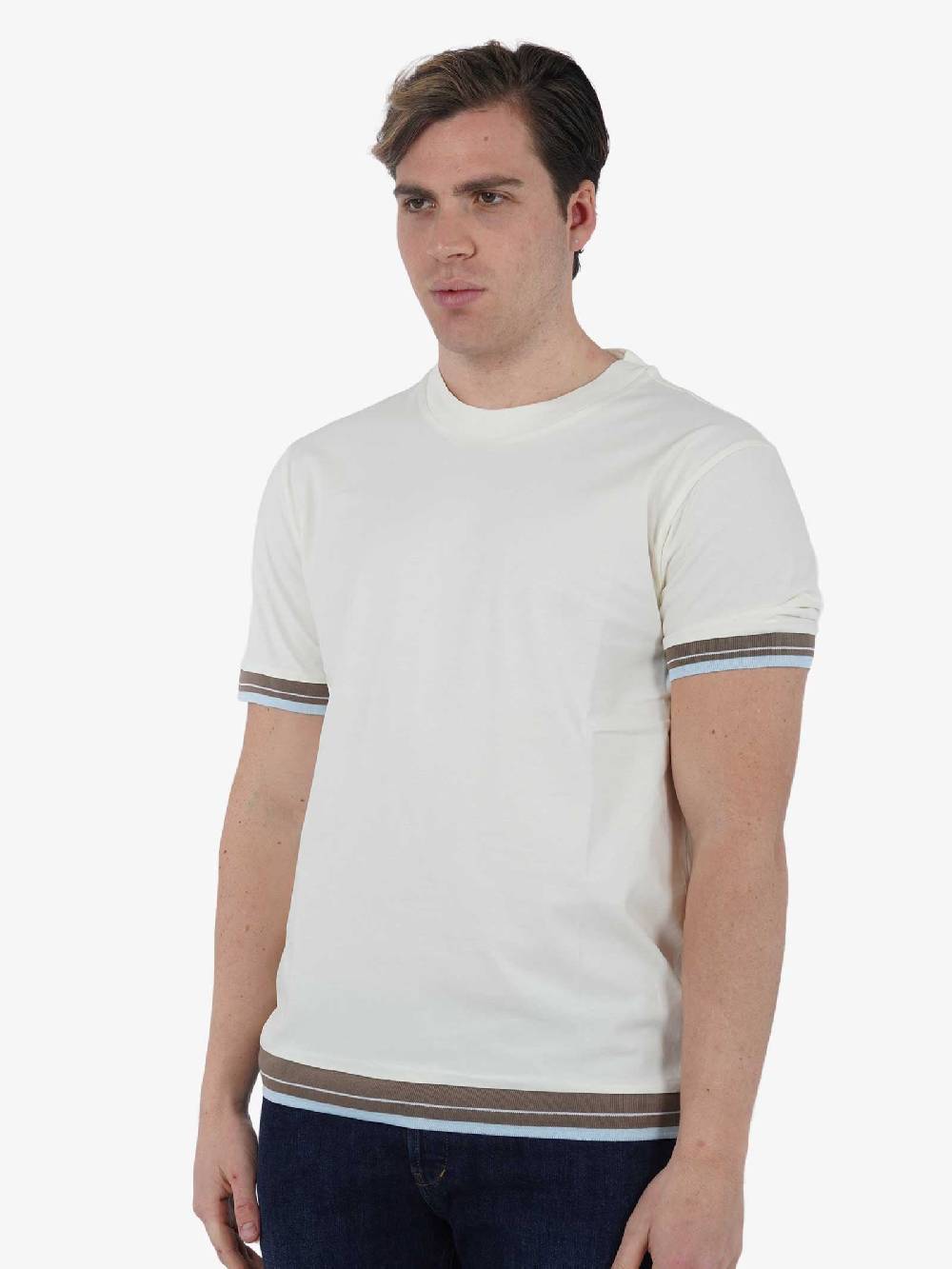 SSEINSE T-shirt M/M TE2676SS Uomo Cotone Panna