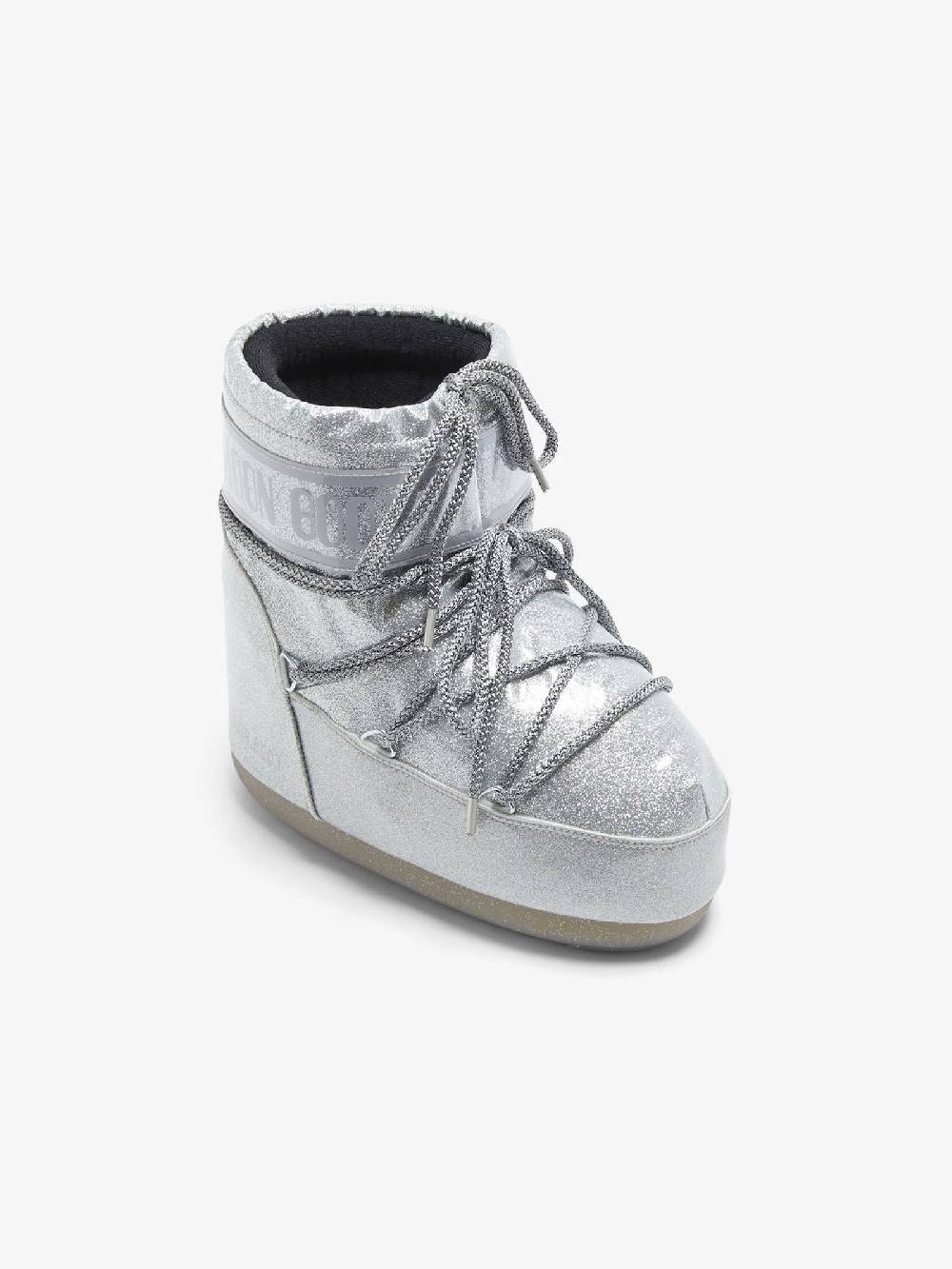 MOON BOOT Stivaletti Icon Low Glitter Donna 002 Argento