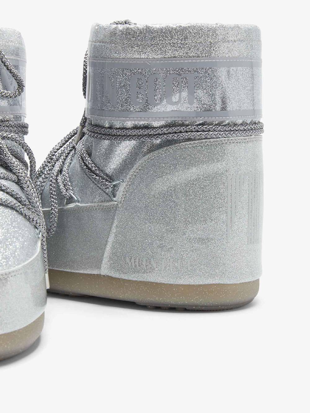 MOON BOOT Stivaletti Icon Low Glitter Donna 002 Argento