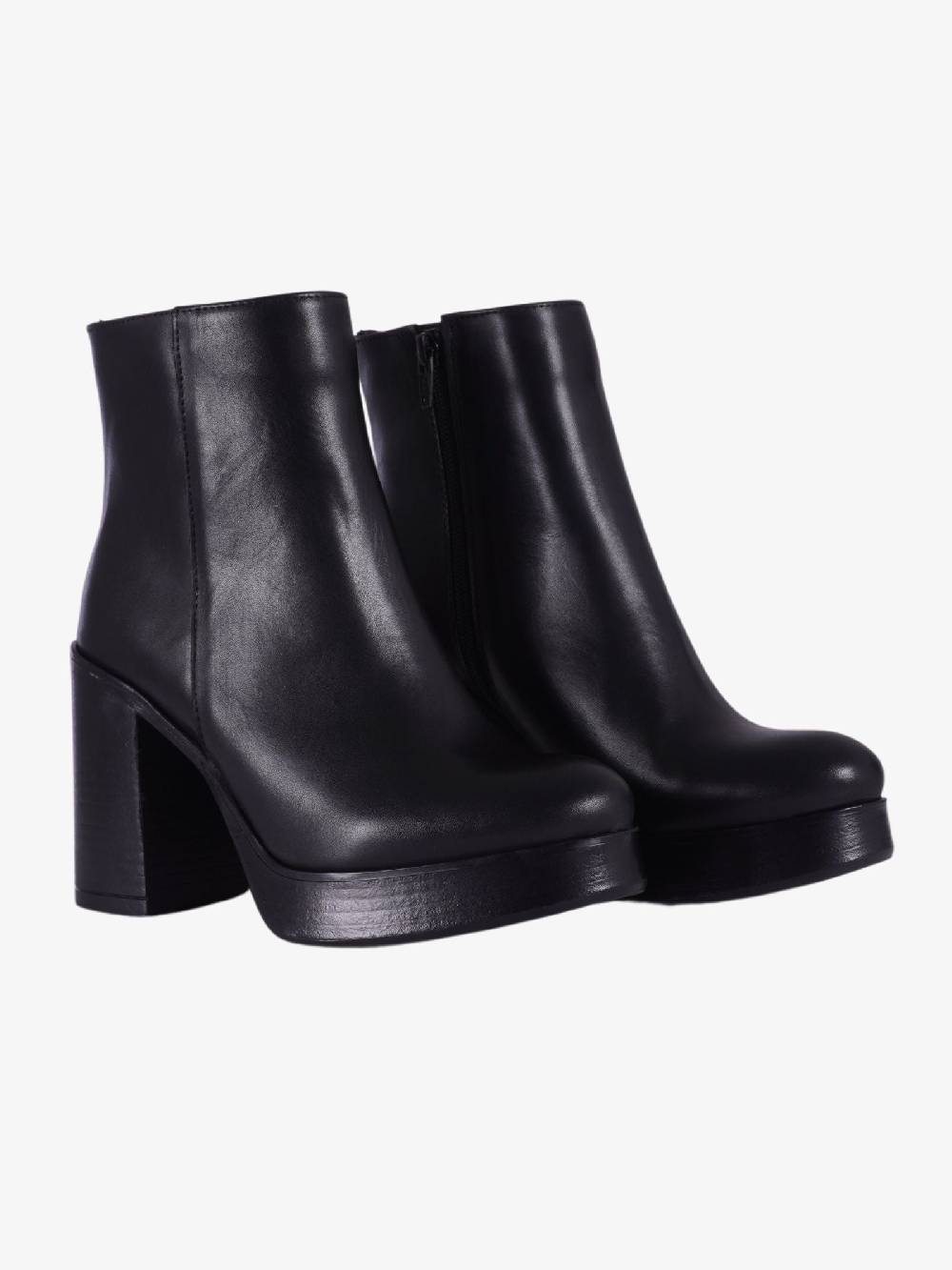 GIANLUCA GIORDANO Stivaletto In Pelle Con Plateau Donna Nero