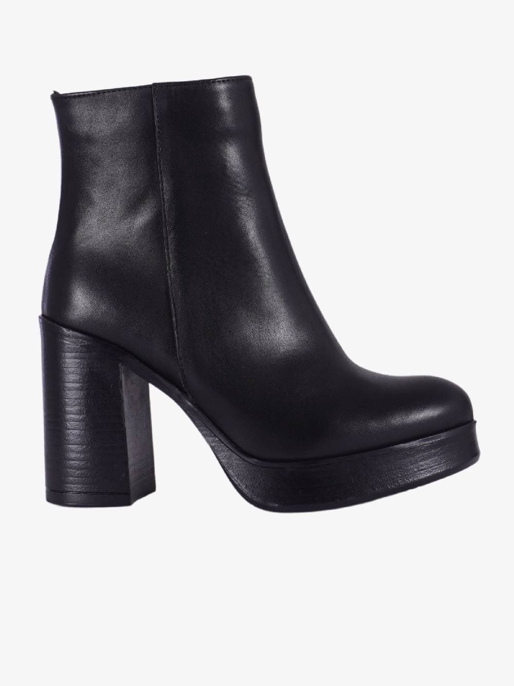 GIANLUCA GIORDANO Stivaletto in pelle con plateau donna nero