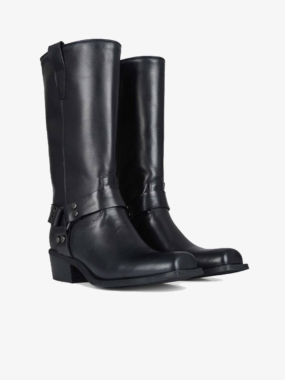 GISEL MOIRE Stivali Texas Con Fibbia Donna In Pelle Nero