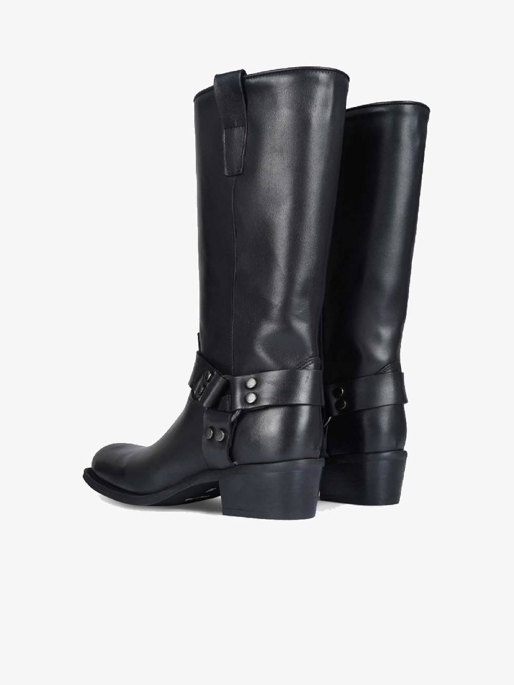 GISEL MOIRE Stivali Texas Con Fibbia Donna In Pelle Nero