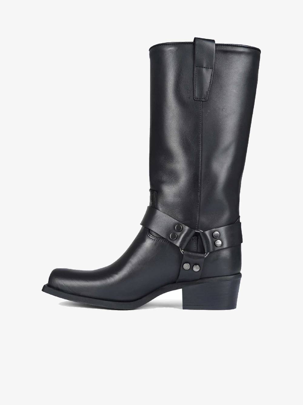 GISEL MOIRE Stivali Texas Con Fibbia Donna In Pelle Nero