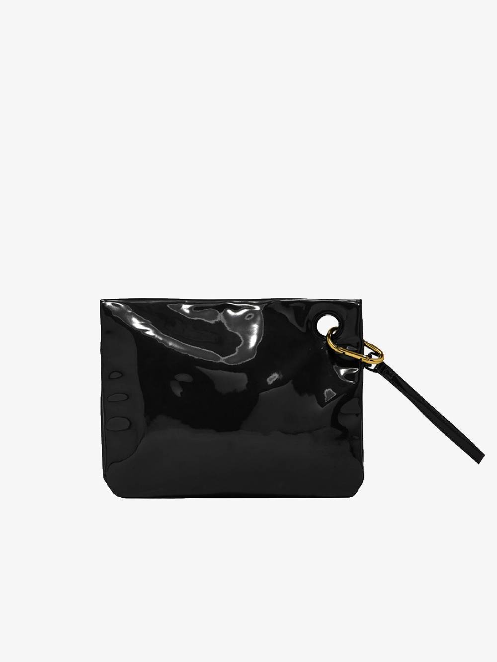 SUNDEK Borsa Clutch Donna Nera Con Moschettone