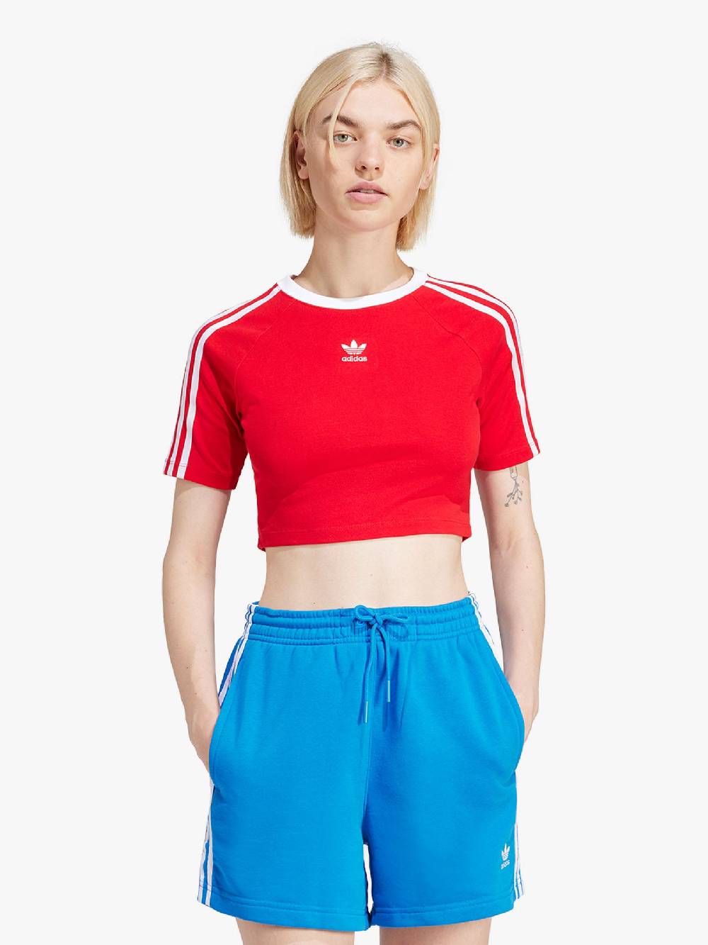 ADIDAS T-shirt 3-Stripes Baby IP0665 Donna Cotone Rosso