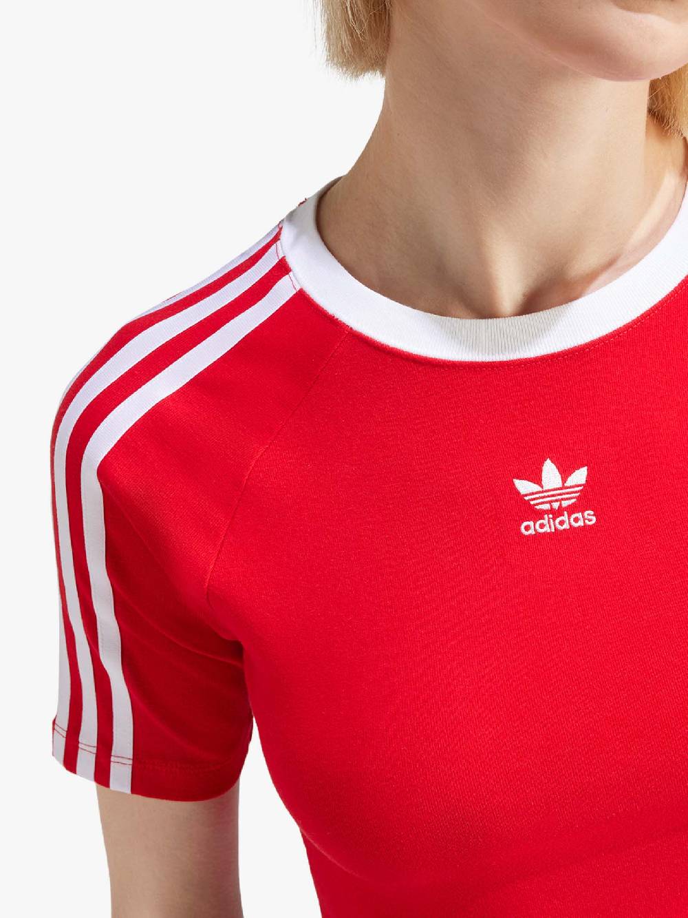ADIDAS T-shirt 3-Stripes Baby IP0665 Donna Cotone Rosso