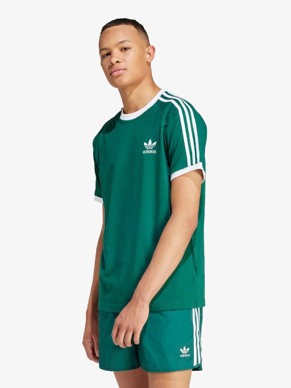 ADIDAS T-shirt Adicolor Classic 3-Stripes IM9387 Uomo In Cotone Verde/bianco
