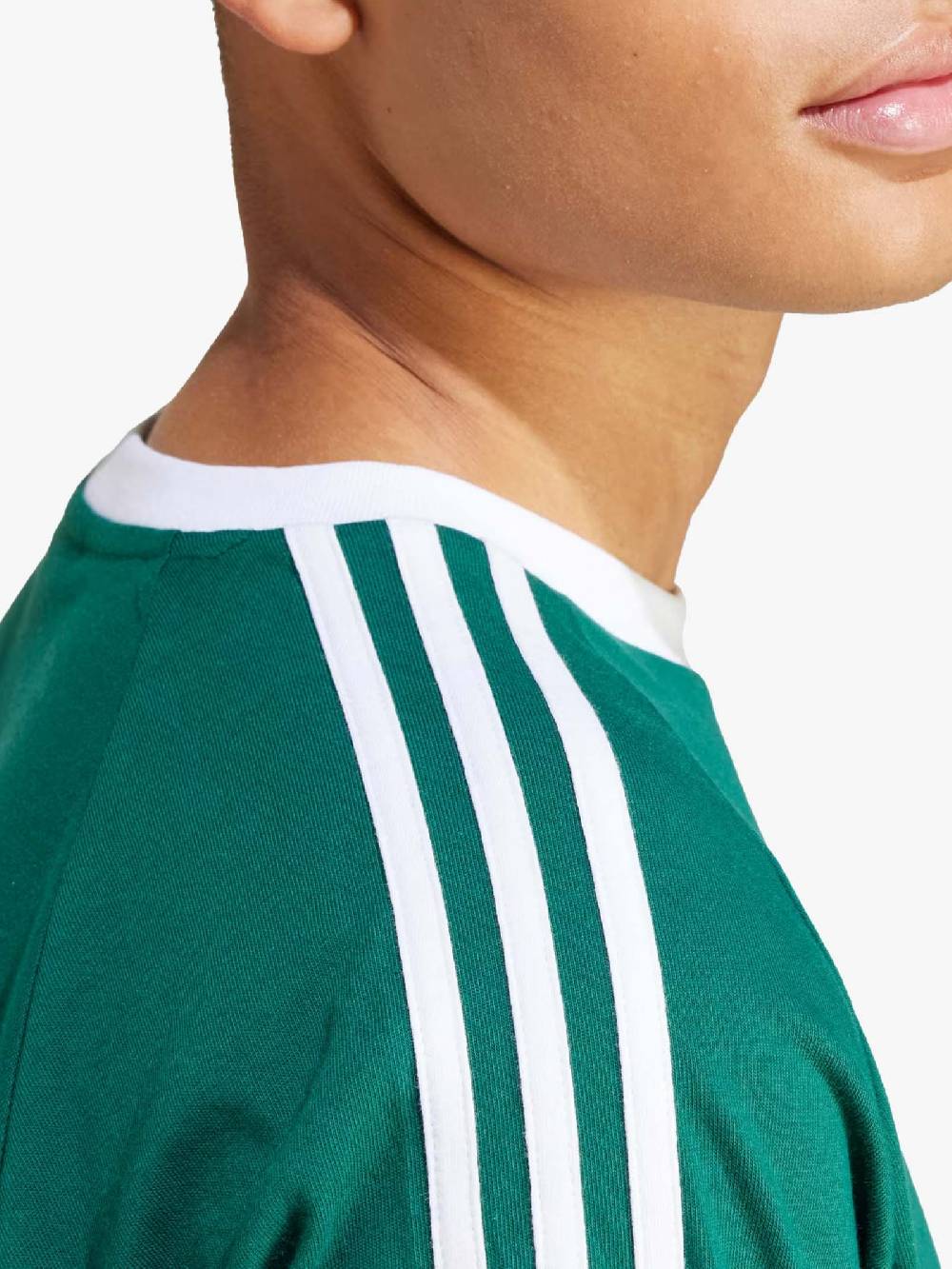 ADIDAS T-shirt Adicolor Classic 3-Stripes IM9387 Uomo In Cotone Verde/bianco