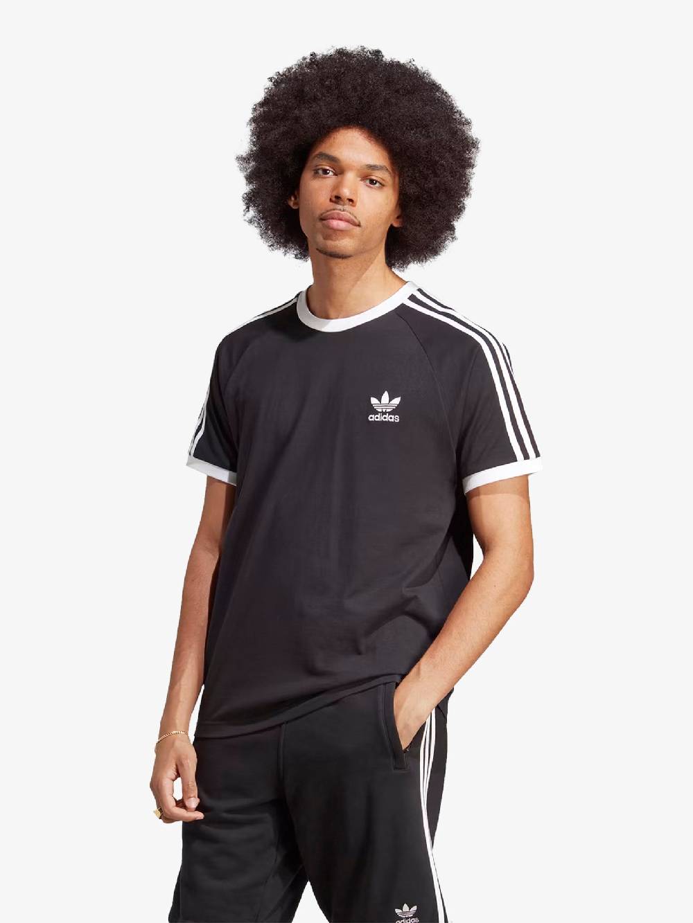 ADIDAS T-shirt Adicolor Classic 3-Stripes Uomo Nero/bianco