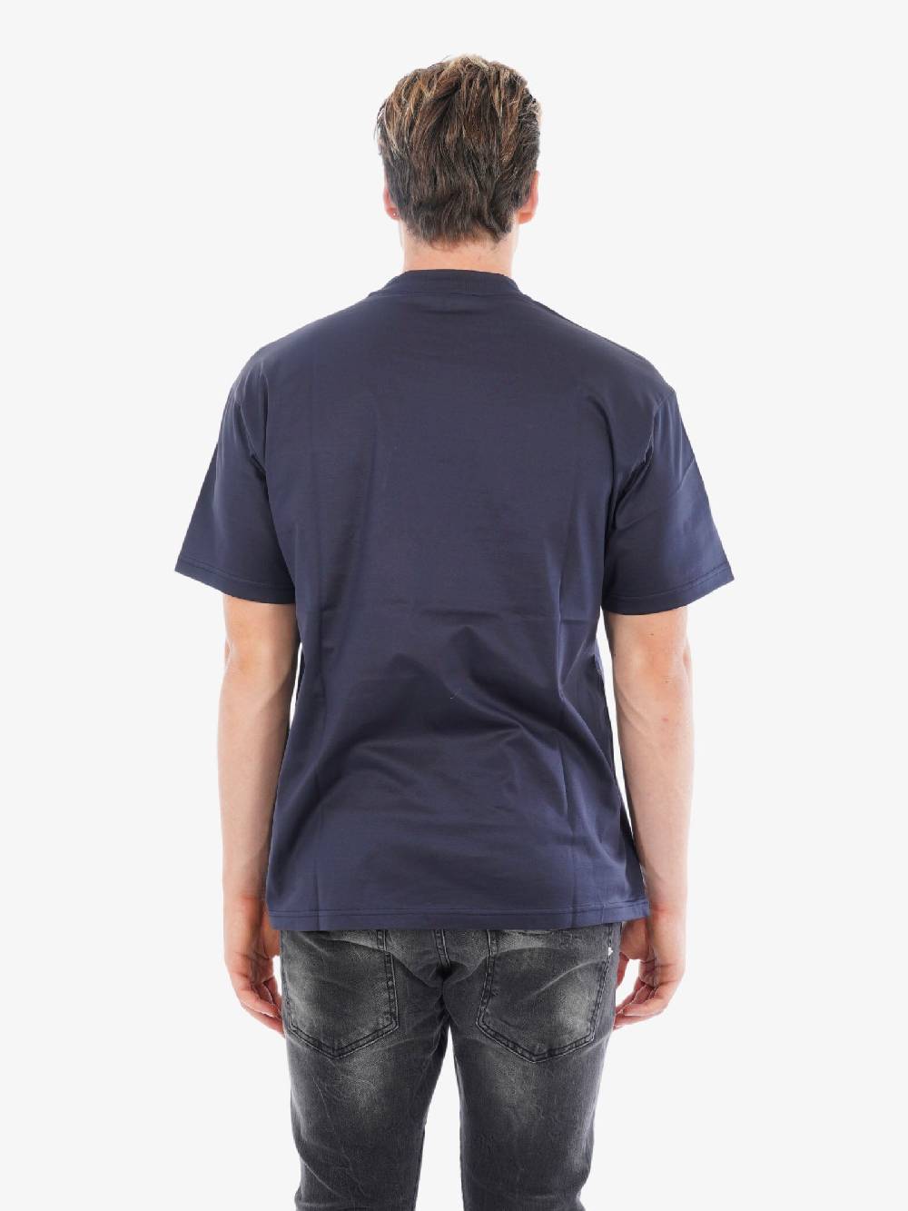 LOW BRAND T-shirt B150 Embroidery Rose In Jersy Di Cotone Uomo Blu