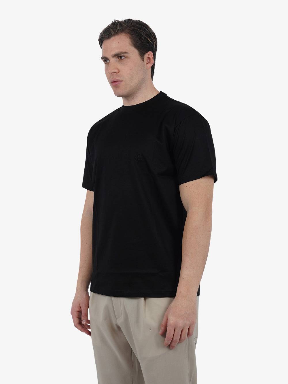 LOW BRAND T-shirt B150 Rose Con Ricamo L1TSS246498 Uomo Cotone Nero