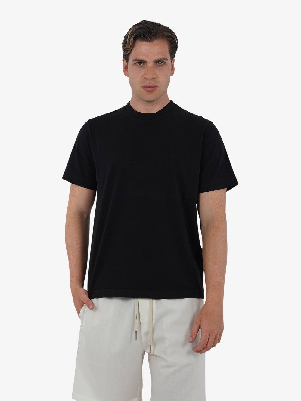 GRIFONI T-shirt basic con logo GQ180036/55 uomo cotone nero