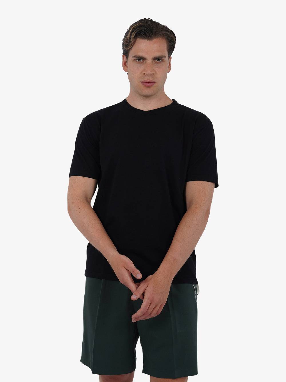 GRIFONI T-shirt basic con logo mini GQ180001/54 uomo cotone nero