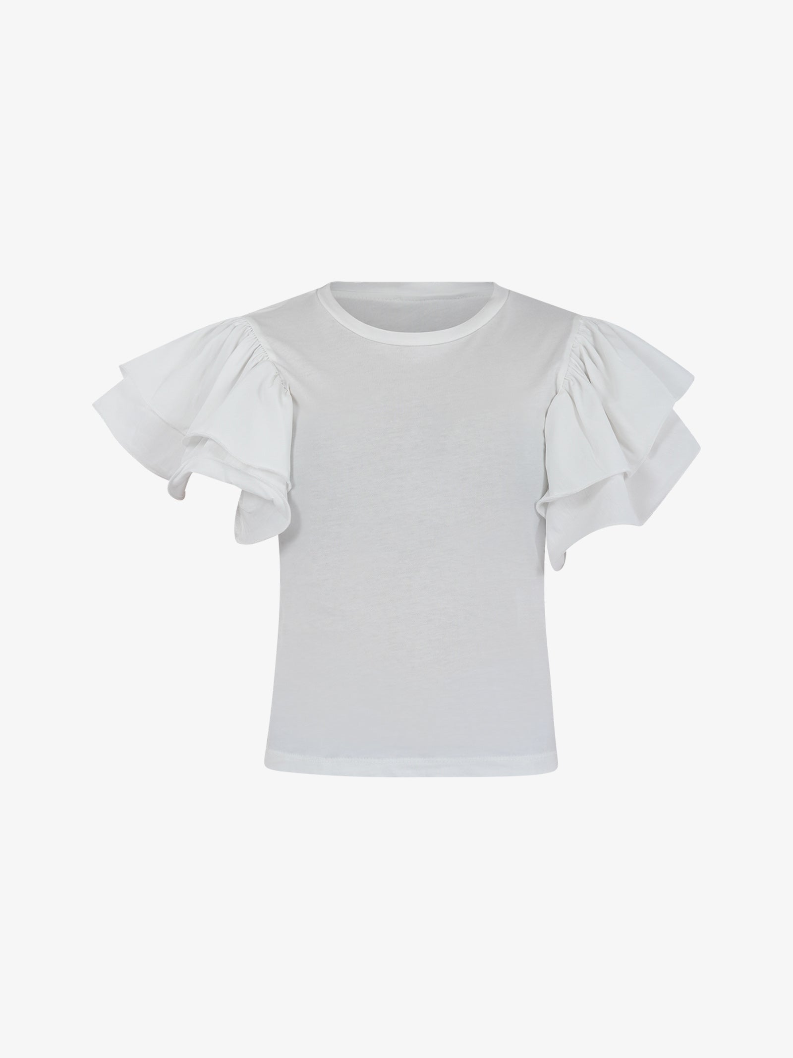 HAVE ONE T-shirt Con Volant TMI-L013 Donna Cotone Bianco