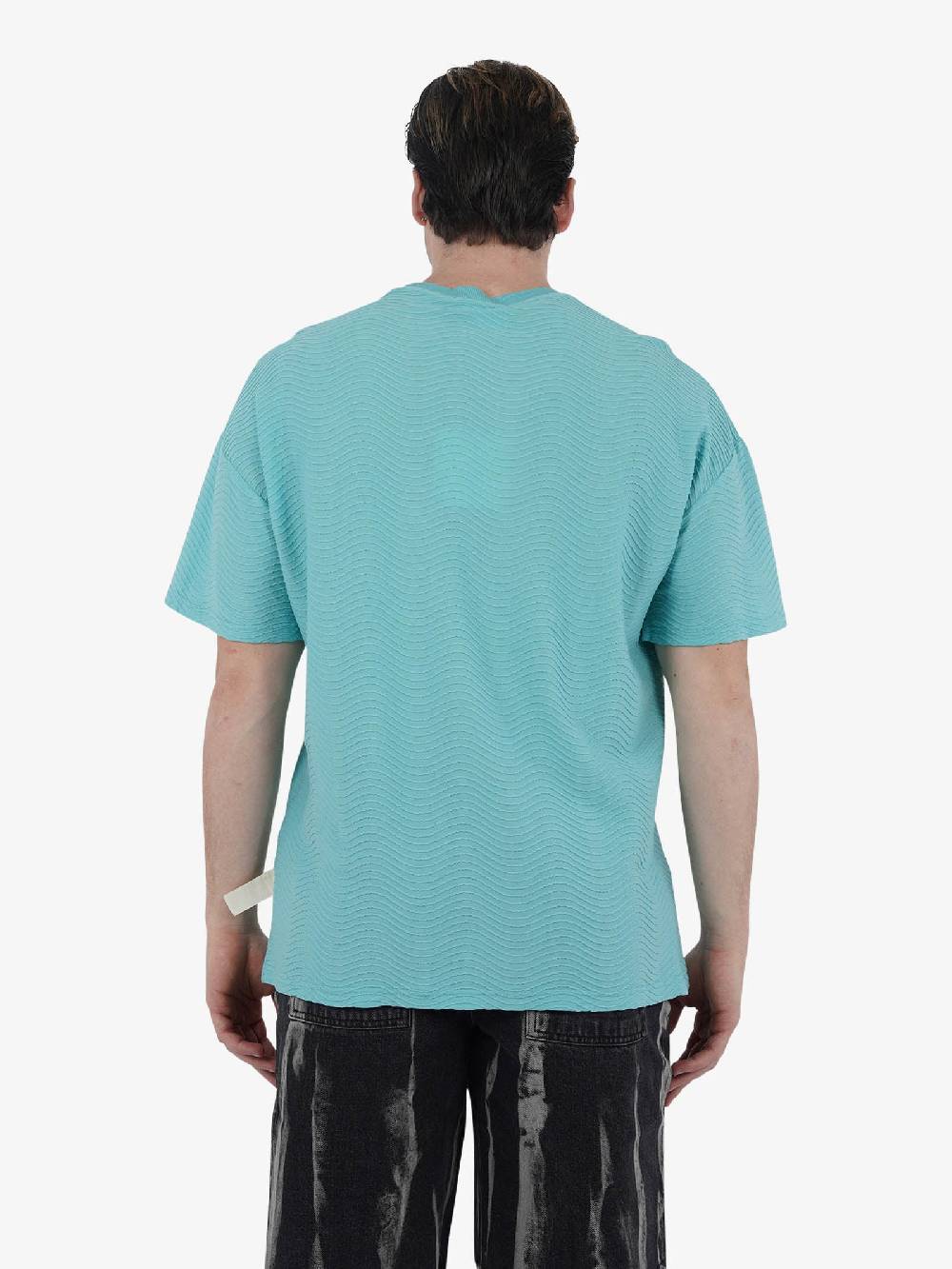 C93 T-shirt Effetto Onda 6067C483 Uomo Cotone Azzurro