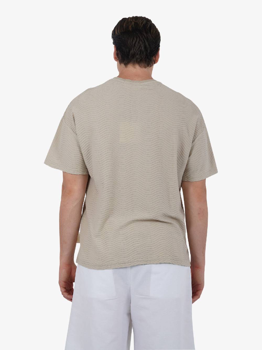 C93 T-shirt Effetto Onda 6067C483 Uomo Cotone Beige