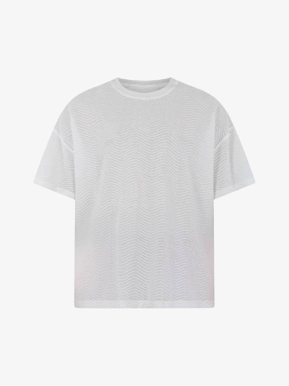 C93 T-shirt Effetto Onda 6067C483 Uomo Cotone Bianco