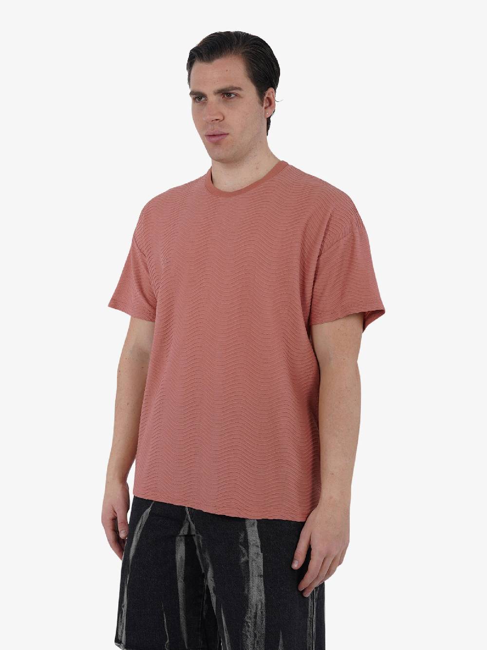 C93 T-shirt Effetto Onda 6067C483 Uomo Cotone Rosso