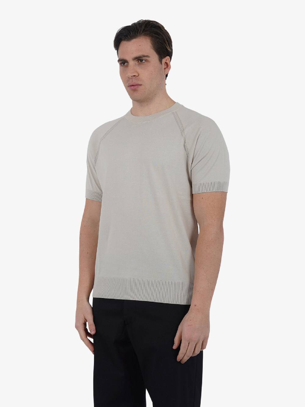 PAOLO PECORA T-shirt Girocollo A012F100 Uomo Cotone Beige