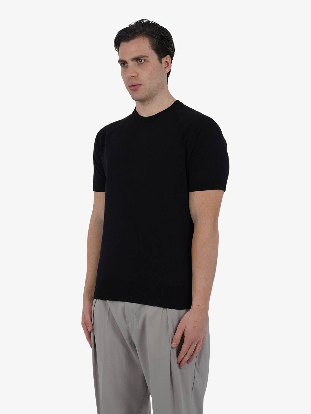 PAOLO PECORA T-shirt Girocollo A012F100 Uomo Cotone Nero