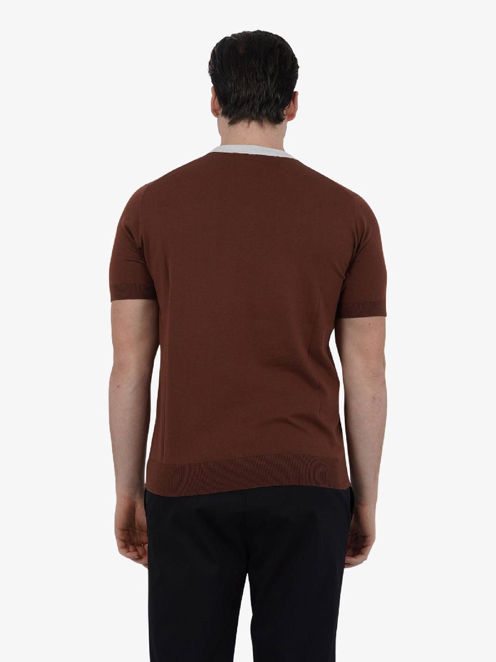 PAOLO PECORA T-shirt Girocollo A017F100 Uomo Cotone Marrone