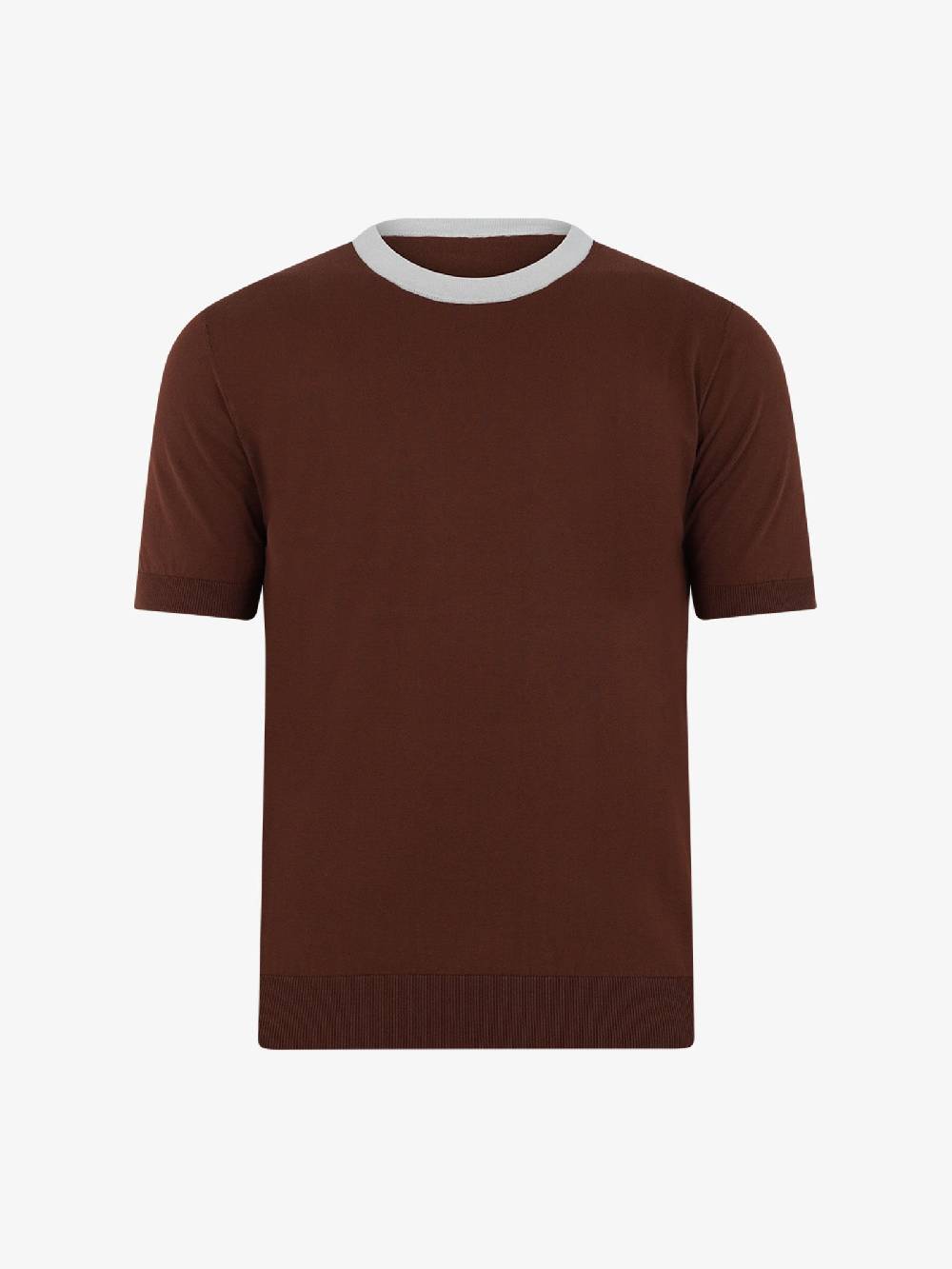 PAOLO PECORA T-shirt Girocollo A017F100 Uomo Cotone Marrone