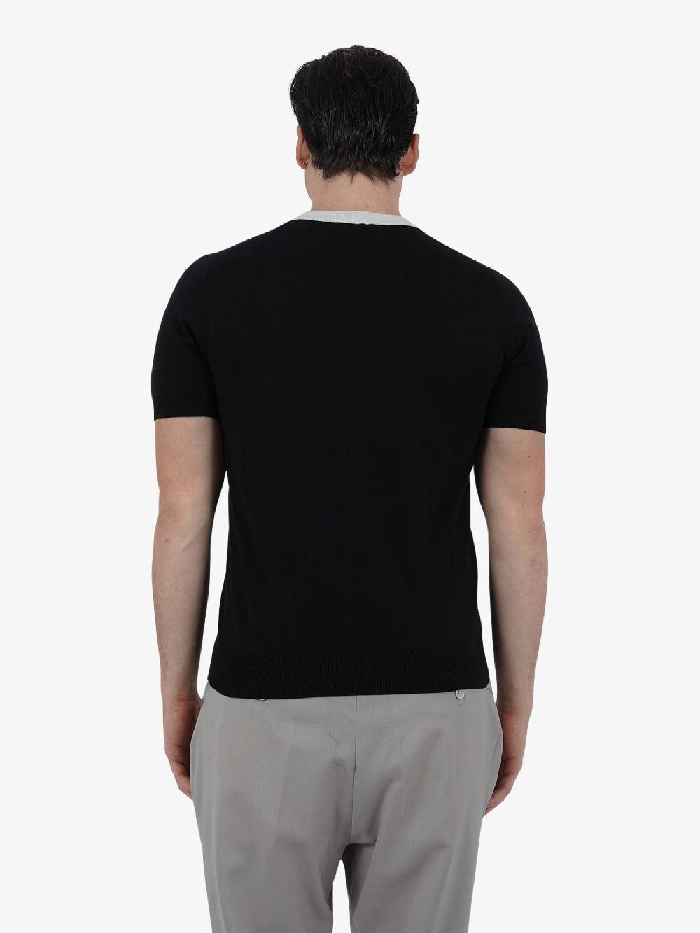 PAOLO PECORA T-shirt Girocollo A017F100 Uomo Cotone Nero